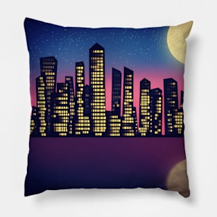 City scape Pillow