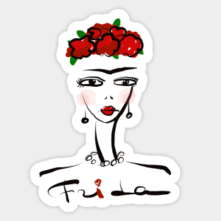 Frida Kahlo Print Stickers Teepublic