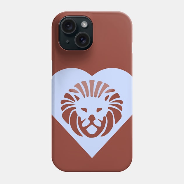 Big Lion Hearted (chocolate brown ver.) Phone Case by YJ PRINTART