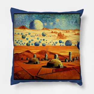 Starry Night in Mos Eisley Tatooine Pillow