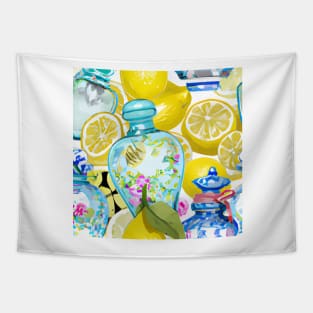 Lemons, chinoiserie jars and snuff bottles Tapestry