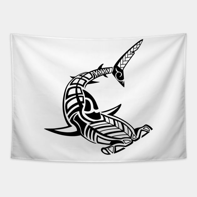 Tribal Hammerhead shark Tapestry by doddy77