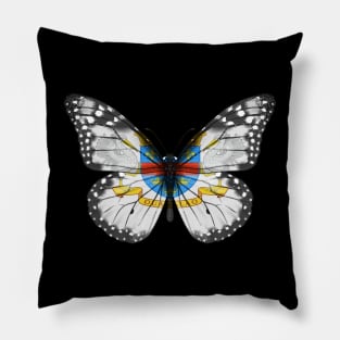 St Barts Flag  Butterfly - Gift for St Barts From Saint Barthelemy Pillow