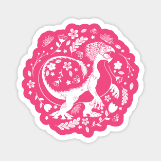 Floral Boga (white) Magnet