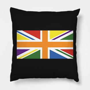 LGBTQ+ RAINBOW PRIDE UK FLAG (UNION JACK) - RAINBOW PRIDE FLAG Pillow