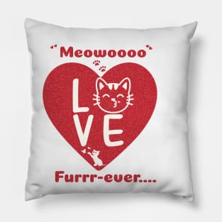 Valentine Cat Love T Shirt Unisex Cat parent Pillow