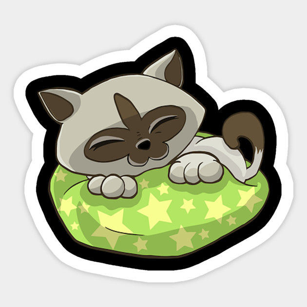Niedliche Schlafende Katze Geschenkidee Cat Sticker Teepublic