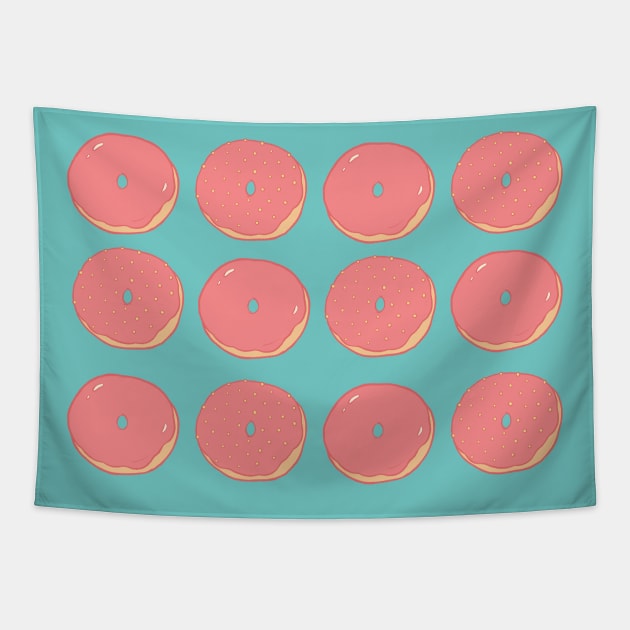 Pink Glazed Doughnuts Tapestry by Carabara Designs