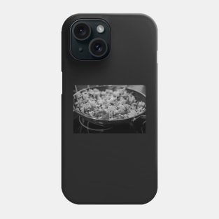 Egg and vegetable rice cooking on the hob Phone Case