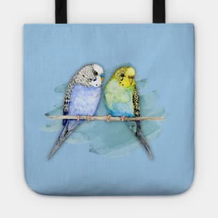 Two cute budgies watercolor Tote