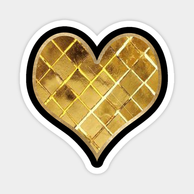 Heart - golden glitz Magnet by peggieprints