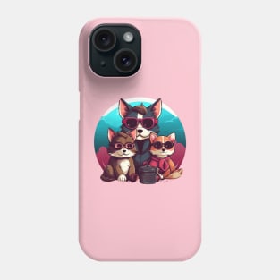 Cute Dog And Cute Cat Watching Together Phone Case