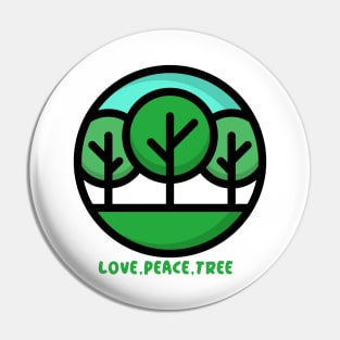 Love Peace Tree Pin