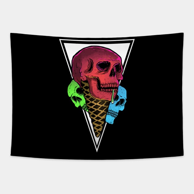 Skull Ice Tapestry by DeathAnarchy