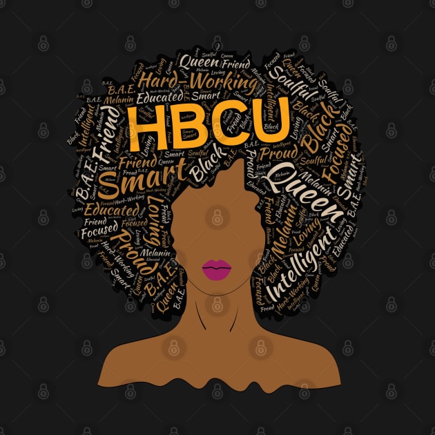 HBCU Words in Afro Queen by blackartmattersshop
