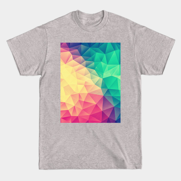 Color bomb! Abstract Polygon Multi Color Cubism Low Poly Triangle Design - Colorful - T-Shirt