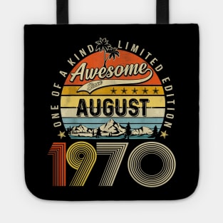 Awesome Since August 1970 Vintage 53rd Birthday Tote