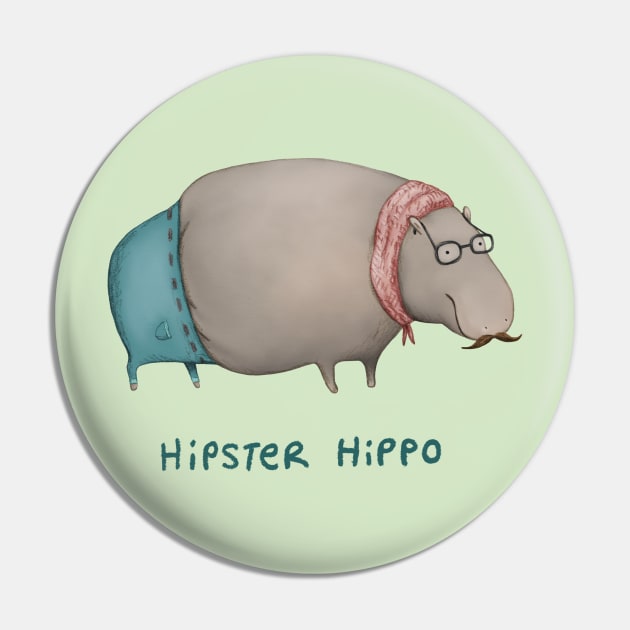 Hipster Hippo Pin by Sophie Corrigan