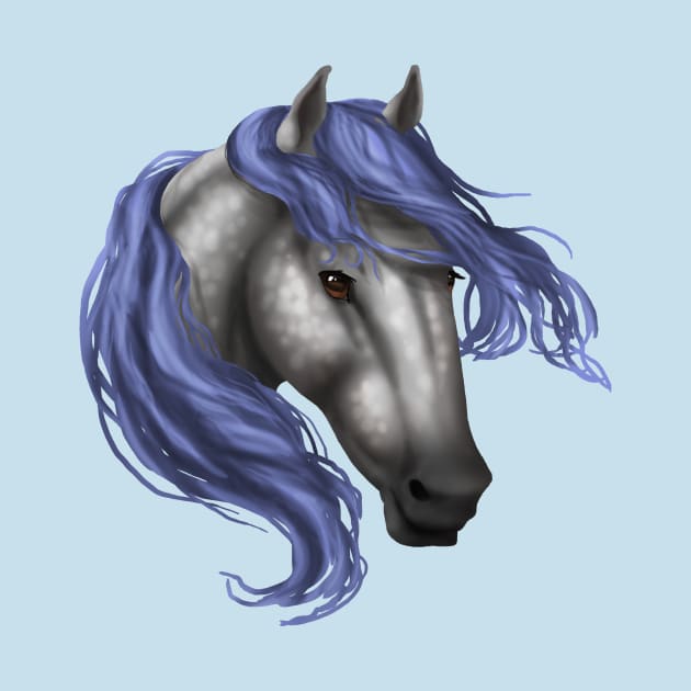 Horse Head - Dapple Cobalt Mane by FalconArt