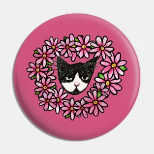 Tuxedo Kitty Cat Love Pin