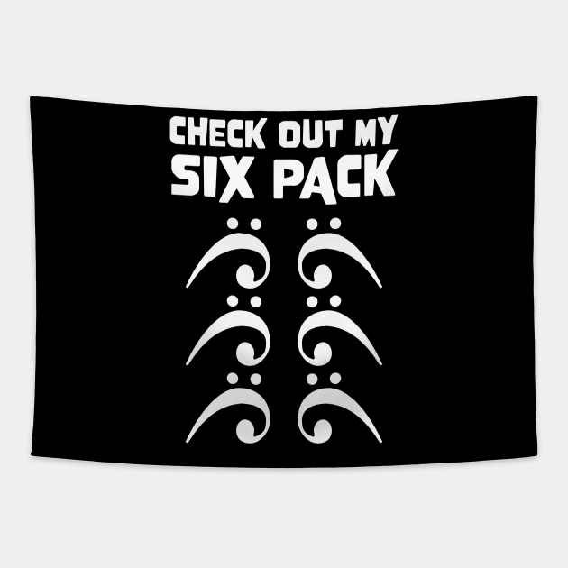 Check Out My Six Pack Bass Clefs for Bass Player Tapestry by jodotodesign