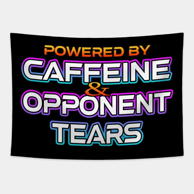 Powered By Caffeine And Tears Tapestry by Shawnsonart