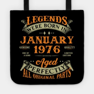 47th Birthday Gift Legends Born In January 1976 47 Years Old Tote