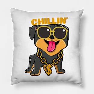 Dog thug chillin' Pillow