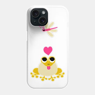 Frog in love with a dragonfly Phone Case