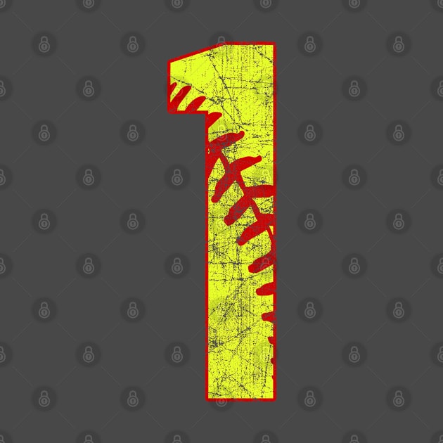 Fastpitch Softball Number 1 #1 Softball Shirt Jersey Favorite Player Biggest Fan by TeeCreations