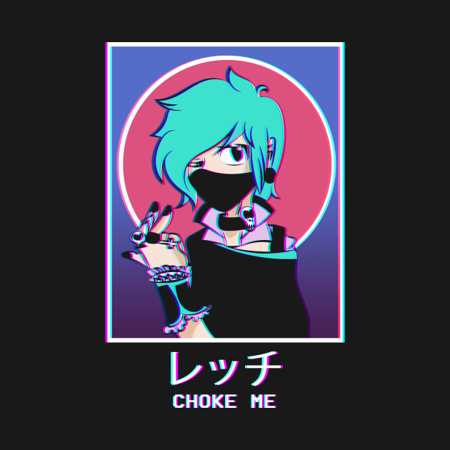 Choke Me Goth Anime Girl Vaporwave Grunge Weeb by Alex21