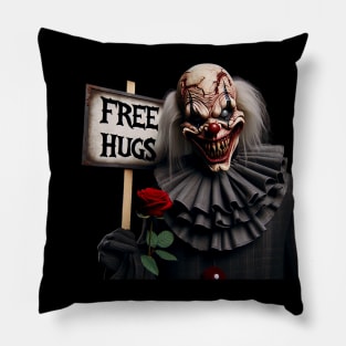 Free Hugs Scary Clown Valentine Halloween Horror Pillow