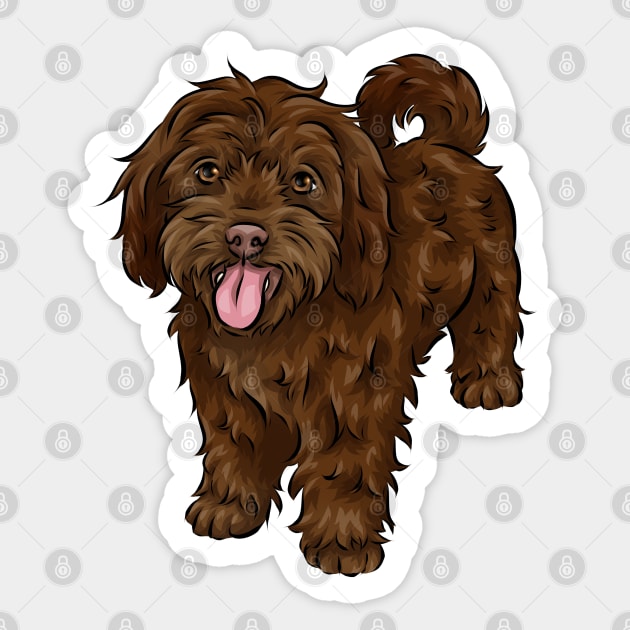 Cute Chocolate Cavapoo Dog Cavapoo Sticker TeePublic