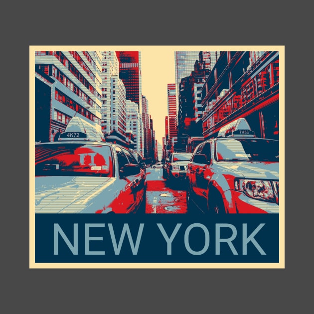 New York in Shepard Fairey style by Montanescu