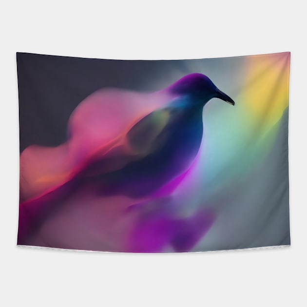 RAVEN DESIGN IN MULTICOLORED MIST Tapestry by ZARBIT