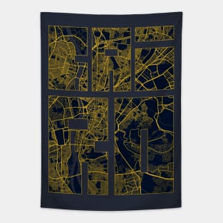 Cairo, Egypt City Map Typography - Art Deco Tapestry