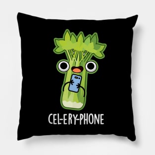 Cel-lery Phone Cute Celery Veggie Pun Pillow