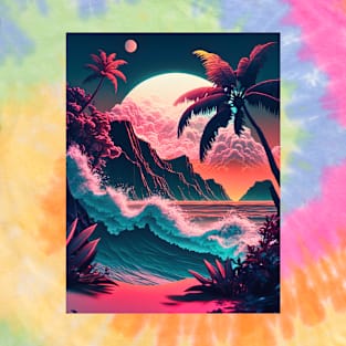 Beautiful  Tropical Night Ocean Beach T-Shirt