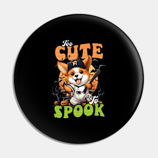 Baseball Halloween Shirt | Cute Too Spook Puppy Pin