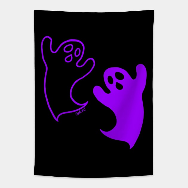 Ghostly Contrast (Purple Version) Tapestry by Jan Grackle