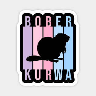 Funny Polish Internet Meme Bobr Bober Kurwa Pastel Color Text Art Magnet