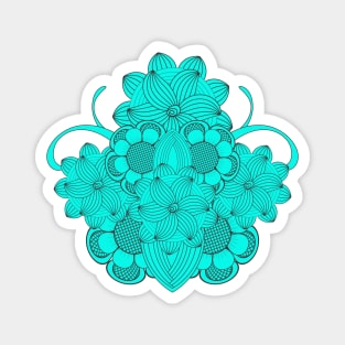 Abstract Doodle Flower Magnet