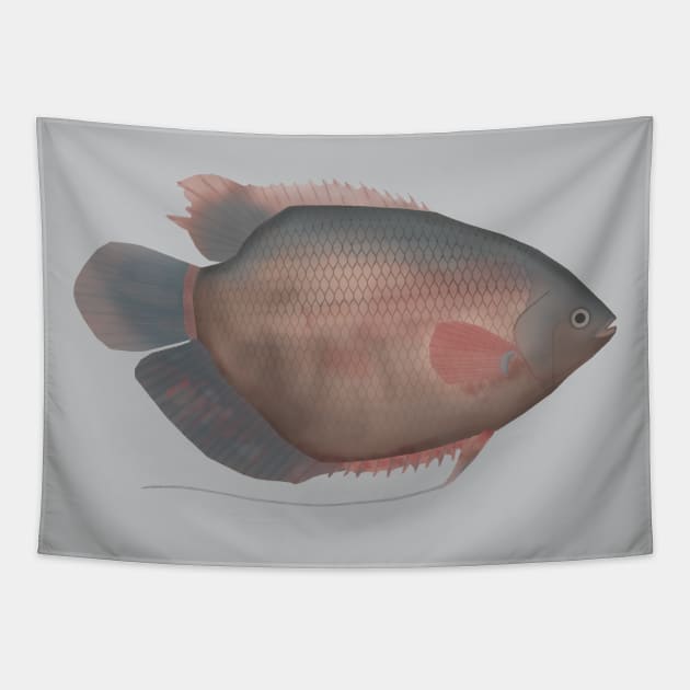 Elephant Ear Gourami Tapestry by FishFolkArt