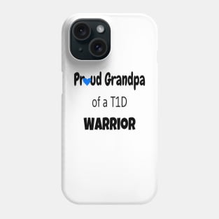 Proud Grandpa Black Text Blue Heart Phone Case