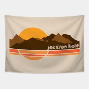 Jackson Hole Retro 70s Tourist Souvenir Tapestry