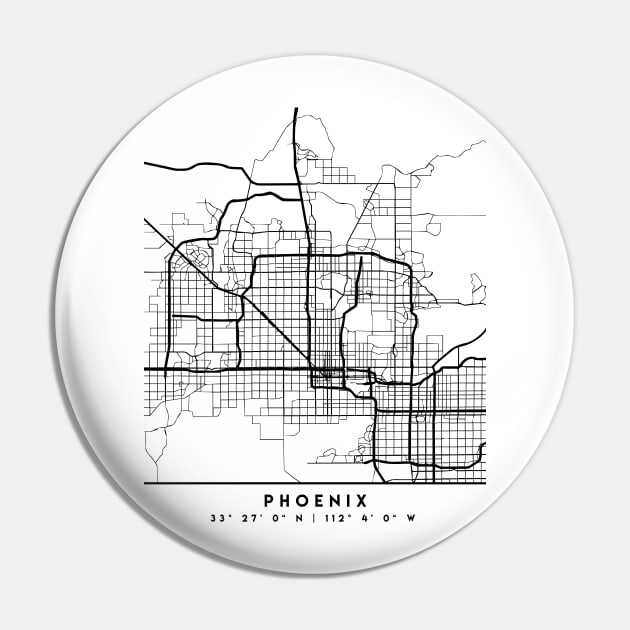 PHOENIX ARIZONA BLACK CITY STREET MAP ART Pin by deificusArt