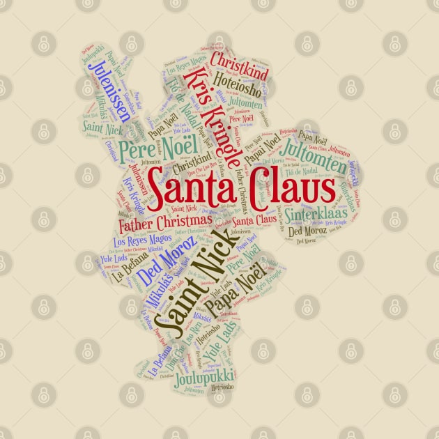 Santa Claus Wordcloud for Lighter Backgrounds by WYL - Words You Love