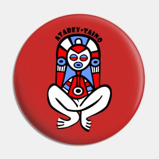 Puerto Rico Taino Atabey Boricua Flag Colors Text Pin