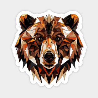 Geometric Bear Face - Bold and Modern Wildlife Art Illustration Magnet