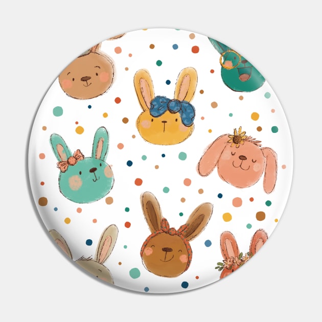 Bunnies party Pin by LeFacciotte